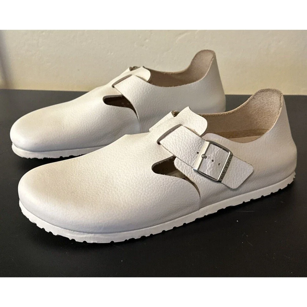 Birkenstock 46 N Men’s London Buckle Shoes Clog 13 US White White Made Germany